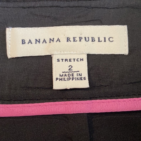 Banana Republic Size 2 Black Lined Stretchy Buisnesscore Pencil Skirt: 4877 - Picture 4 of 6